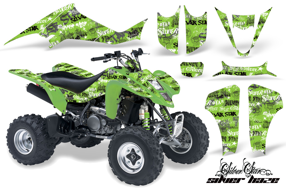 Kawasaki KFX 400 03-08 Graphics Silverhaze BlackGreenBG